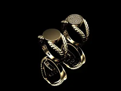 Luxury Rings Jewelry 3D print model 3D print model