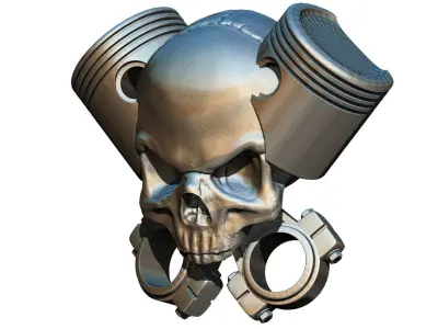 Skull Piston 3D print model