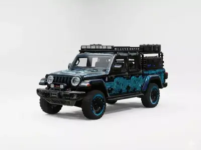 Cyber Grid Expedition Truck 3D Model Low-poly 3D model