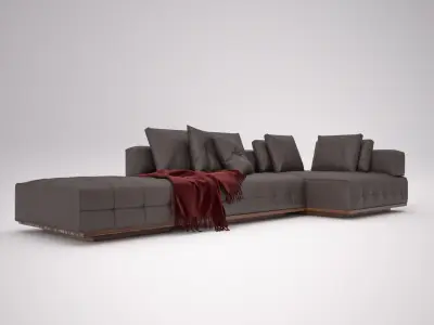 Modern Leather Sofa 3D model