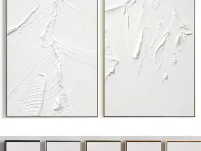 Plaster Two Photo Frame 125 Low-poly 3D model