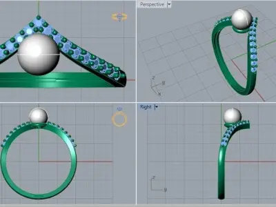 Pearl Ring 3D print model