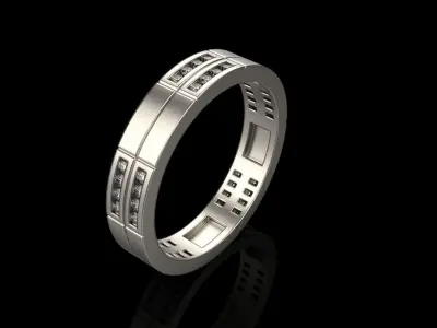 Channel set wedding ring model 843 3D print model