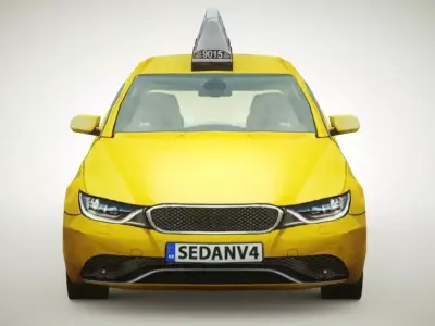 Taxi v2 lowpoly Low-poly 3D model