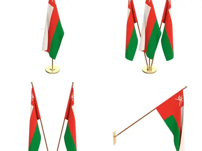 Oman Flag Pack 3D model