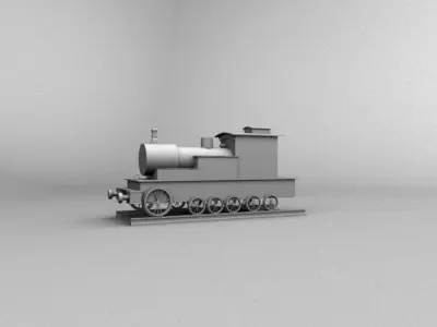 Train Engine Lowpoly Low-poly 3D model