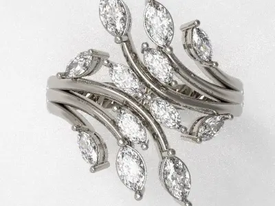 Marquise diamond ring 2 3D print model