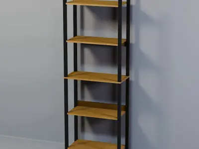 shelf industrial five niches Low-poly 3D model
