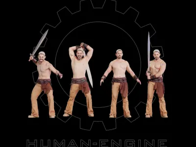 Male Scan - Victor Sword Poses Bundle 3D model