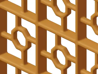 Plastic Exquisite Arch Window Grill Toy 3D model