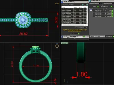 Diamond Jewelry Ring 3D print model 25
