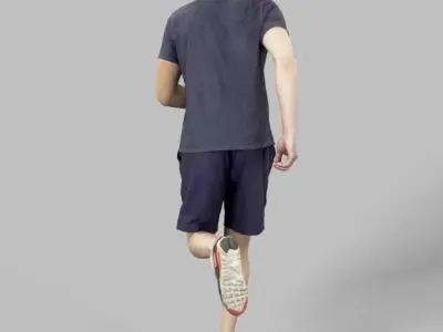 4x MAN PLAYING FOOTBALL SOCCER SCANNED 3D Model Pack