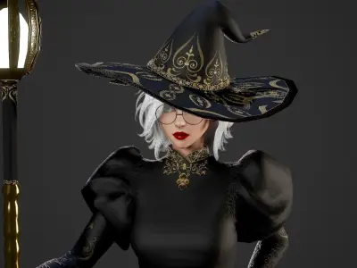  Wizard Girl - Game Ready Low-poly 3D model