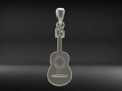 GUITAR MUSIC PENDANT NECKLACE Charm Jewelry 3D print model