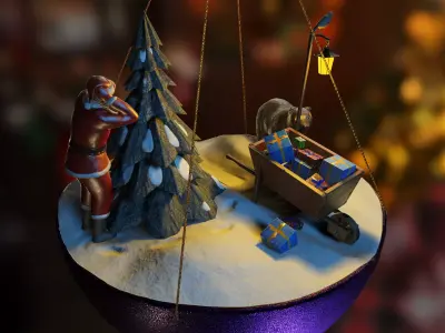 Christmas tree decoration Low-poly 3D model buy