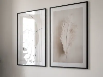 Posters - Lines and feather 3D model