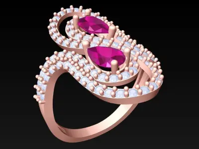 Diamond Ring - Womens Rings - SN348 3D print model