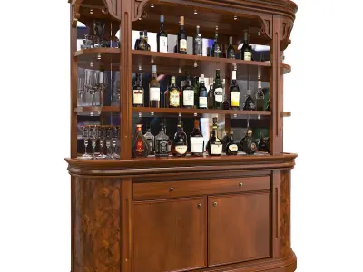 Classic European style Wine Cabinet 2 3D model