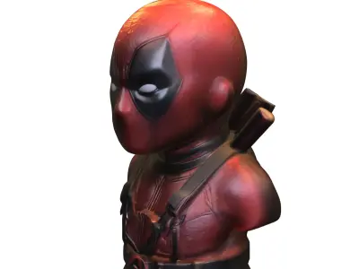 deadpool Bust Candle Figure Low-poly 3D model