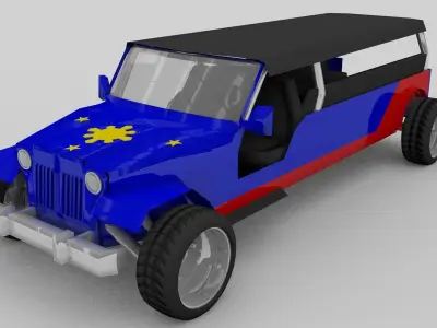 Jeepney philippine jeep Free 3D model