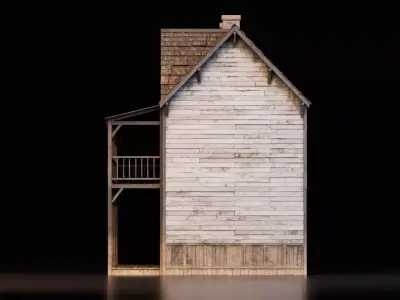 Old Western House Low-poly 3D model