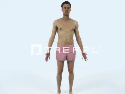 Virtue I Beach Animated Rigged Sports Man Low-poly 3D model