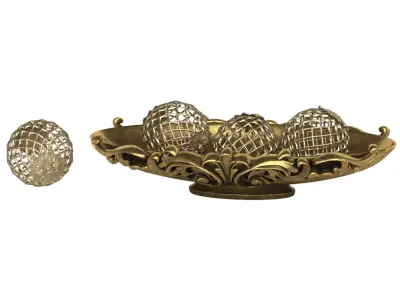 Decorative set 1 three ornate boxes and ornaments 3D model