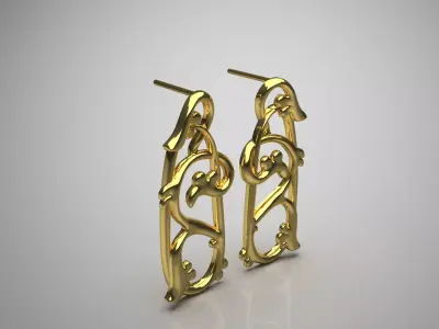 gold earring ge0003 3D print model