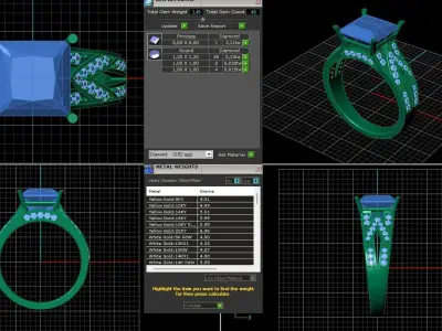 STL 3DM Print Ready Women Diamond Ring Lightweight Printable  3D print model 185