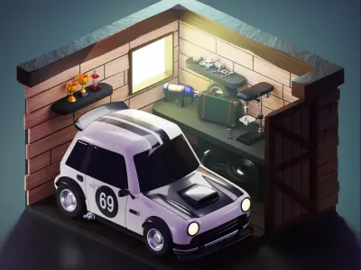 Isometric Garage 3D model