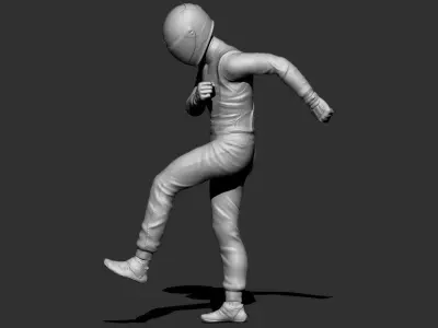 Driver kicking a tire 3D print model