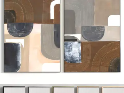 Plaster Two Photo Frame 97 Low-poly 3D model