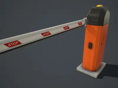 Automatic Traffic Barrier PBR Low-poly 3D model