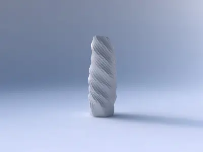 Vase twisted bent hexagon with twisted diagonal grid pattern 3D print model
