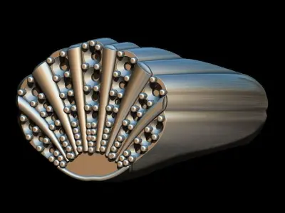 Seashell ring 3D print model