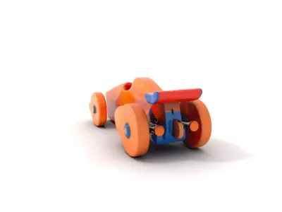 Vibrant Wooden Car model pack Low-poly 3D model