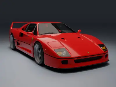 Ferrari F40 Low-poly 3D model