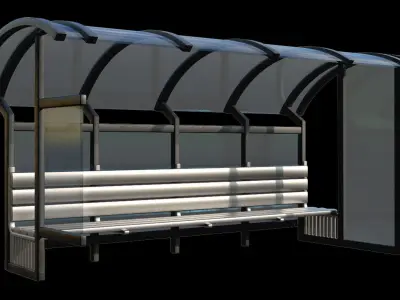 Game Ready Bus Stop 19 Low-poly 3D model