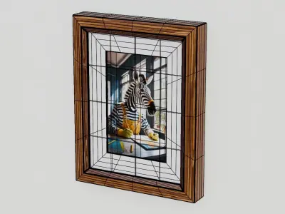 3D Beveled Photo Frame 6x8 -low and high poly Low-poly 3D model