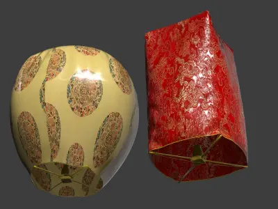 Chinese sky lantern  3D model