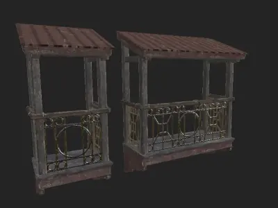 Balcony  Low-poly 3D model