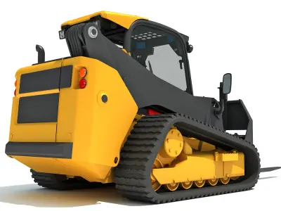 Tracked Skid Steer Loader Pallet Fork 3D model