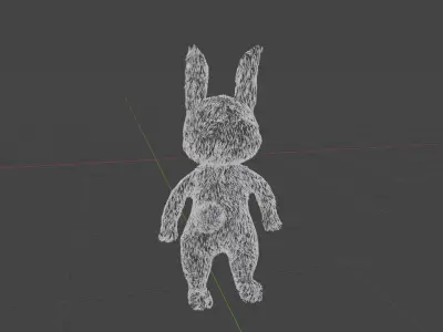 Low Poly Cartoon 3D Rabbit with Stylized Hair and Textures Low-poly 3D model