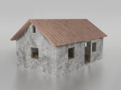 Abandoned workshop Game Raedy  witch Interdoor Low-poly 3D model