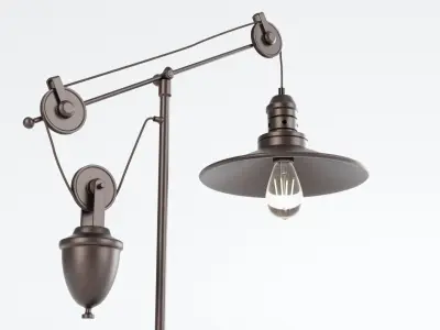  Black Pulley Table Lamp 3D Model 3D model