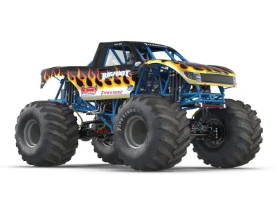 Monster Truck Bigfoot Rigged 3D model