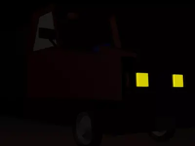 Low-poly Truck PBR Game ready driving Free low-poly 3D model