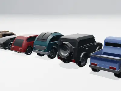 Low Poly Cartoon Car Free 3D model