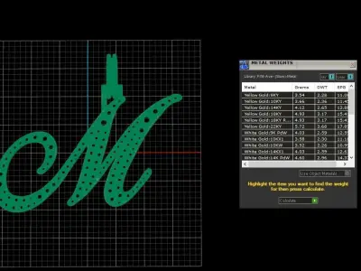 Initial Letter M Necklace Pendant Alphabet Pendant 3D print model