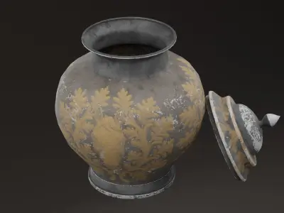 Golden Pot Low-poly 3D model purchase